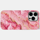 Luxe roze oceaanmarmer met gouden aders Case-Mate iPhone case (Achterkant (horizontaal))