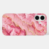 Luxe roze oceaanmarmer met gouden aders Case-Mate iPhone case (Achterkant (horizontaal))