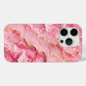 Luxe roze oceaanmarmer met gouden aders Case-Mate iPhone case (Achterkant (horizontaal))