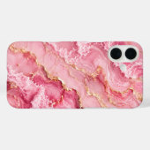 Luxe roze oceaanmarmer met gouden aders Case-Mate iPhone case (Achterkant (horizontaal))
