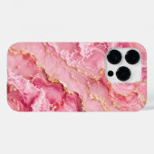 Luxe roze oceaanmarmer met gouden aders Case-Mate iPhone case (Achterkant (horizontaal))
