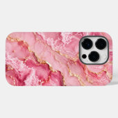 Luxe roze oceaanmarmer met gouden aders Case-Mate iPhone case (Achterkant (horizontaal))