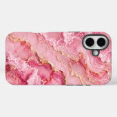 Luxe roze oceaanmarmer met gouden aders Case-Mate iPhone case (Achterkant (horizontaal))