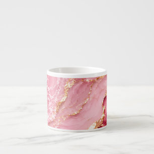 Luxe roze oceaanmarmer met gouden aders espresso kop