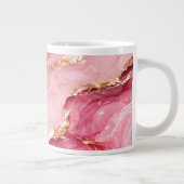 Luxe roze oceaanmarmer met gouden aders grote koffiekop (Rechts)