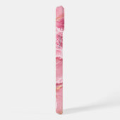 Luxe roze oceaanmarmer met gouden aders iPhone hoesje (Rechterkant)