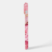 Luxe roze oceaanmarmer met gouden aders iPhone hoesje (Linkerkant)