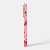 Luxe roze oceaanmarmer met gouden aders iPhone hoesje (Linkerkant)