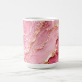 Luxe roze oceaanmarmer met gouden aders koffiemok (Center)