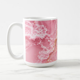 Luxe roze oceaanmarmer met gouden aders koffiemok
