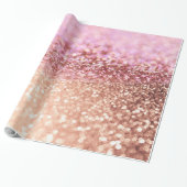 Luxe roze ombre glitter gradiënt cadeaupapier (Uitgerold)
