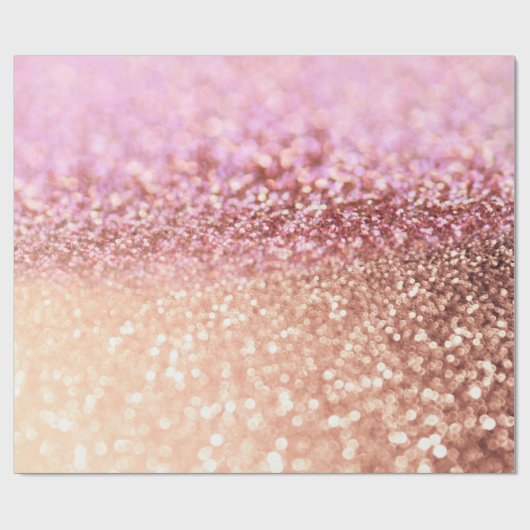 Luxe roze ombre glitter gradiënt cadeaupapier (Vlak)