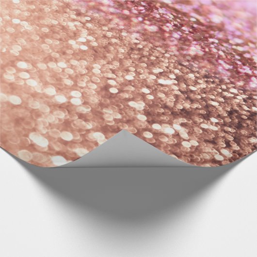 Luxe roze ombre glitter gradiënt cadeaupapier (Hoek)