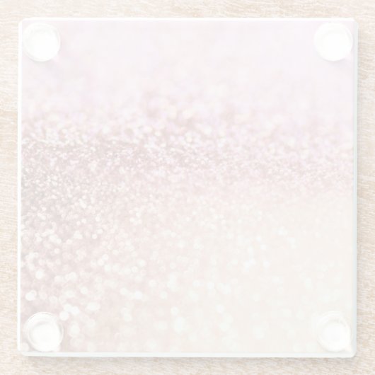 Luxe roze ombre glitter gradiënt glazen onderzetter (Achterkant)