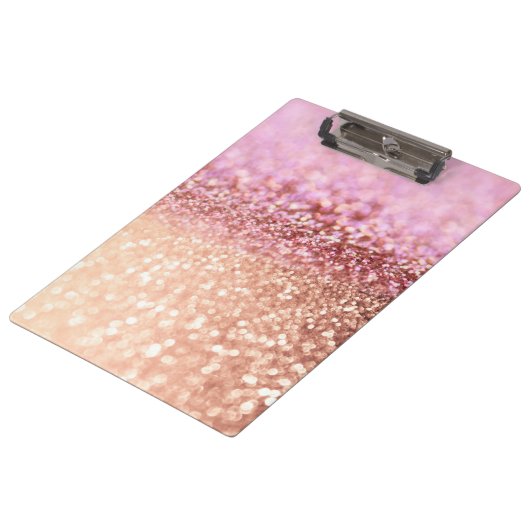 Luxe roze ombre glitter gradiënt klembord (Gekanteld)