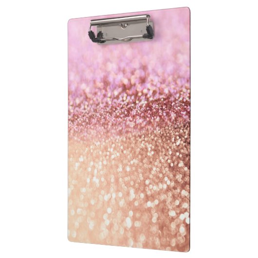 Luxe roze ombre glitter gradiënt klembord (Links)