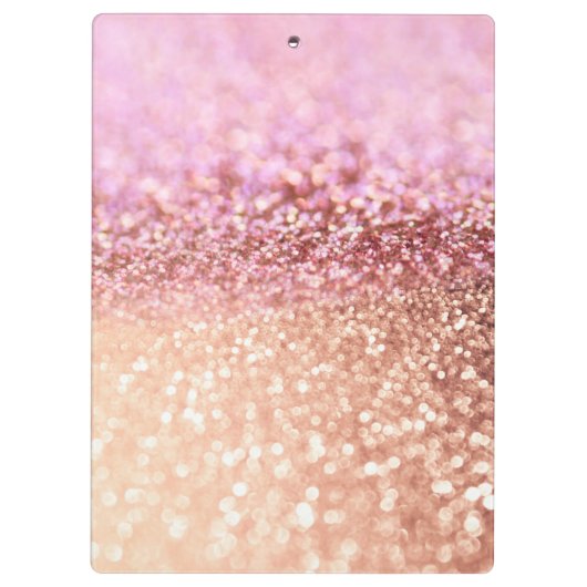 Luxe roze ombre glitter gradiënt klembord (Achterkant)