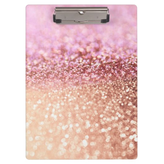 Luxe roze ombre glitter gradiënt klembord (Voorkant)
