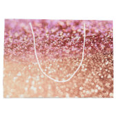 Luxe roze ombre glitter gradiënt large cadeautasje (Achterkant)