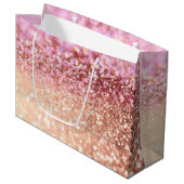 Luxe roze ombre glitter gradiënt large cadeautasje (Voorkant Gekanteld)