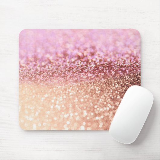 Luxe roze ombre glitter gradiënt muismat (Met muis)