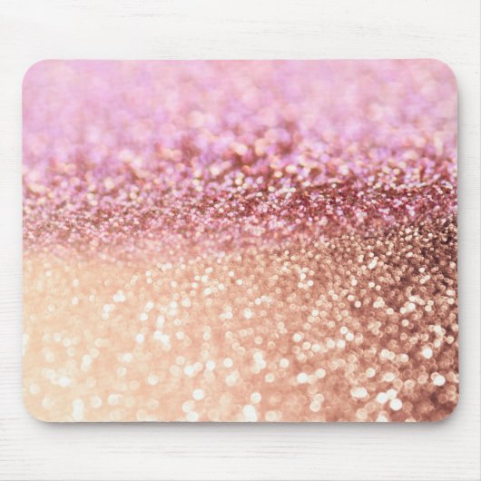 Luxe roze ombre glitter gradiënt muismat (Voorkant)