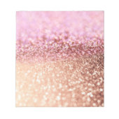 Luxe roze ombre glitter gradiënt notitieblok (Voorkant)