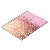 Luxe roze ombre glitter gradiënt notitieboek (Linkerzijde)