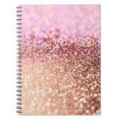 Luxe roze ombre glitter gradiënt notitieboek (Voorkant)