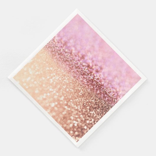 Luxe roze ombre glitter gradiënt servetten (Hoek)