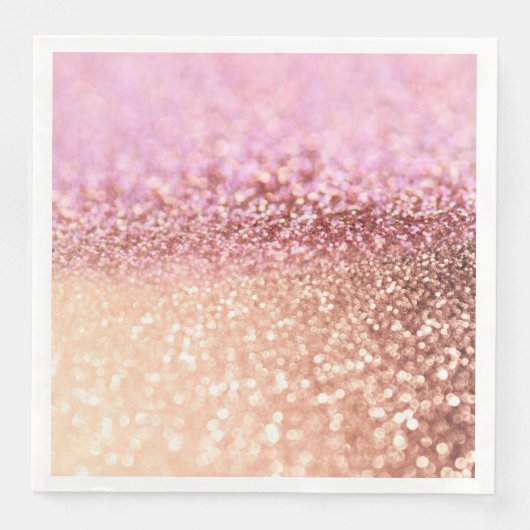 Luxe roze ombre glitter gradiënt servetten (Voorkant)