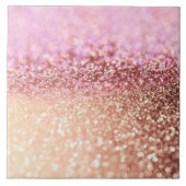 Luxe roze ombre glitter gradiënt tegeltje (Voorkant)