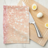 Luxe roze ombre glitter gradiënt theedoek (Quarter Fold)