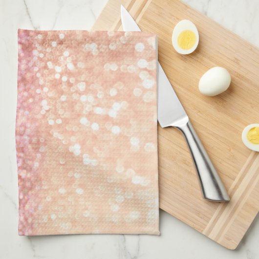 Luxe roze ombre glitter gradiënt theedoek (Quarter Fold)