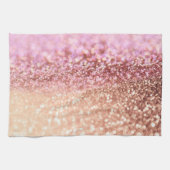 Luxe roze ombre glitter gradiënt theedoek (Horizontaal)