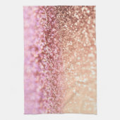 Luxe roze ombre glitter gradiënt theedoek (Verticaal)