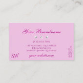 Luxe roze ombre mousserende diamanten Initialen Lu Visitekaartje (Achterkant)