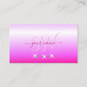 Luxe roze ombre mousserende diamanten Initialen Lu Visitekaartje (Voorkant)