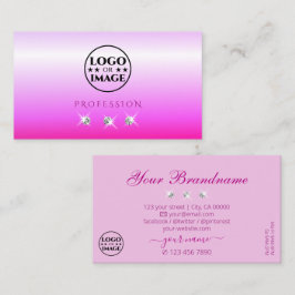 Luxe roze ombre mousserende diamanten Voeg Logo Lu Visitekaartje