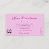Luxe roze ombre mousserende diamanten Voeg Logo Lu Visitekaartje (Achterkant)