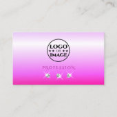 Luxe roze ombre mousserende diamanten Voeg Logo Lu Visitekaartje (Voorkant)