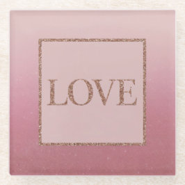 Luxe Roze Ombre Roos Goud Sparkle Glas Onderzetter Glazen Onderzetter