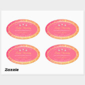 Luxe roze Oranje Glitter Product Packaging Label (Vel)