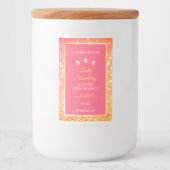 Luxe roze Oranje Glitter Product Packaging Label Voedselcontainer Etiket (Voorkant)
