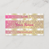 Luxe roze Paarse Glitter Sterren Elegantie Visitekaartje (Voorkant)