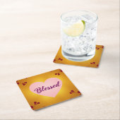 Luxe Roze Paarse Goud Gezegend Onderzetter Set (Insitu)