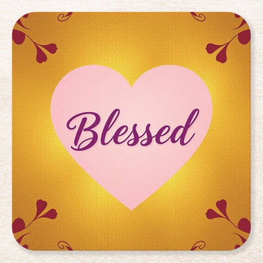 Luxe Roze Paarse Goud Gezegend Onderzetter Set (Voorkant)