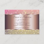 Luxe roze Paarse goudstars Roos Gold Visitekaartje (Achterkant)