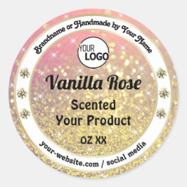 Luxe roze Paarse goudtablet Logo productlabel Ronde Sticker