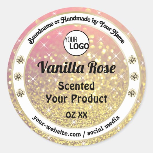 Luxe roze Paarse goudtablet Logo productlabel Ronde Sticker (Voorkant)